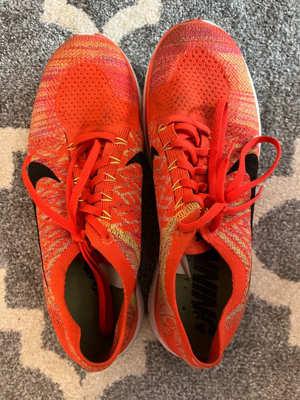 Nike Men's Bright Orange Flyknit Sneakers